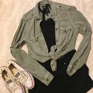 American Eagle Boyfriend Style Utility Shirt